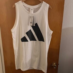 Adidas Tank Top Mens Large Tall White LT